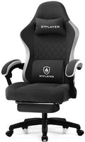 GTPLAYER Gaming Chair, Computer Office Chair with Pocket Spring Cushion, Linkage Armrests and Footrest, High Back Ergonomic Computer Chair with Lumbar Support Task Chair with Footrest