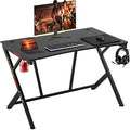 FDW Gaming Desk 45" W x 29" D Home Office Computer Desk Racing Style Study DeskExtra Large Modern Ergonomic PC Carbon Fiber Writing Desk Table with Cup Holder Headphone Hook