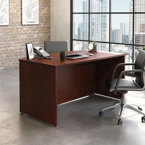 OfficeWorks by Sauder Affirm 60'' Bow Front Desk Shell, L: 59.06'' x W: 34.25'' x H: 29.29'', Classic Cherry Finish