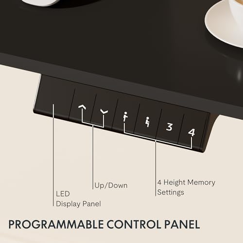FLEXISPOT EN1 Height Adjustable Standing Desk Frame with Memory Controller, Electric Sit Stand Desk Base for Home and Office (Black Frame Only)