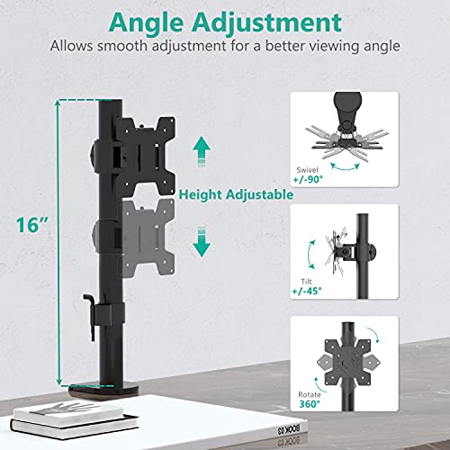 WALI Single Monitor Mount, Monitors Desk Mount, Single Monitor Arm Holds Screen Up to 32inch, 22lbs, Fully Adjustable Mount Designed for Home Office Application(M001S), Black