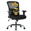Big and Tall Office Chair 400lbs Wide Seat Desk Chair Computer Chair with Lumbar Support Adjustable Arms Task Rolling Swivel Mesh Executive High Back Ergonomic Chair for Adults Women,Black