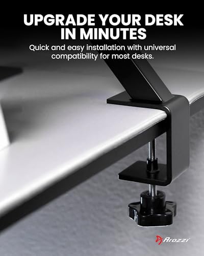 Arozzi Desk Riser Small – Monitor Stand for Dual Screens, Extra Desk Storage Shelf, Heavy-Duty Steel Frame, Workspace Organizer for Gaming & Office Setup - Black