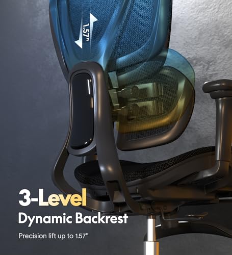 FLEXISPOT Sentinel Ergonomic Gaming Chair with 3-Year Warranty Dual-Wing Adaptive Lumbar 3D Armrests 120° 3-Position Recline Height-Adjustable Backrest Premium Computer Desk Chair for Home & Office