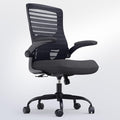 QLTPLUS Office Desk Chair for Long Hours & Lower Back Pain Relief – 4“ Thick Molded Foam Cushion, Enhanced Lumbar Support, Padded Flip-up Armrests, Ideal for Office or Study, Black