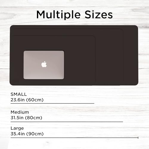 Black+Decker Faux Leather Desk Mat for Keyboard and Mouse - Office Desk Accessories - Protective Office Desk Decor Men, Women, Teens - Desk Pad Mat for Gaming, Work from Home, Office - Desk Organizers