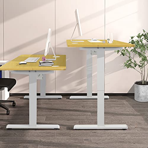 Tangkula Electric Height Adjustable Standing Desk w/USB Port, 48-Inch Sit to Stand Computer Workstation, Ergonomic Stand up Desk w/Cable Holes, Hook, Storage Compartment, Memory Controller