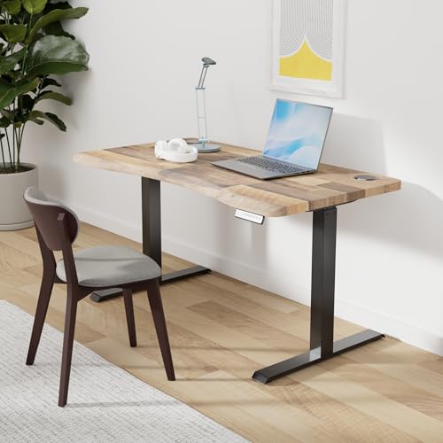 Vari Ergo 54x26 Electric Standing Desk + Height Adjustable Sit-Stand Desk + Curved Waterfall Edge, 4 Memory Settings, Quick Assembly, Cable Management, 200 lb Capacity – Reclaimed Wood (2 Boxes)