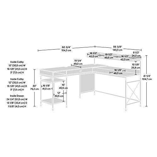 Sauder Canal Street L-Desk, in Northern Oak finish