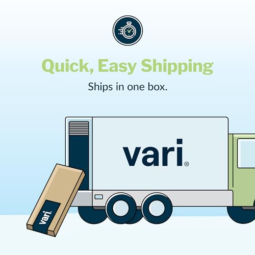 Vari Essential Electric Standing Desk for Home Office – 48x24 Sit-Stand VariDesk, 4 Memory Height Presets, 2-Piece Laminate Wood Top, Sturdy T-Style Legs, Supports 150 Lbs + Easy Assembly (White)
