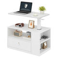 FLEXISPOT H7 CAB Height Adjustable Sit-Stand Computer Workstation Desk with Storage, Pneumatic Lift Laptop Desk with Drawer & Cabinet, Compact Small Space Home Office Desk (25.8"–41.3", White)