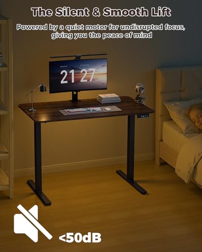 NEXT BEAUTY Electric Standing Desk 48" x 24", Height Adjustable 28"-46", Sit Stand Desk with Memory Presets, Smooth & Quiet Motor, Reinforced Frame, Easy Assembly, Ergonomic Home Office Desk