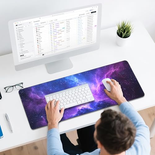 Mouse Pad Gaming - Desk Mat for Keyboard and Mouse - Galaxy Space Large Mouse Pad for Desk, Mousepad (31.5 x 11.8inch) with Non-Slip Base, Desks Pad Mat for Gaming, Office and Home