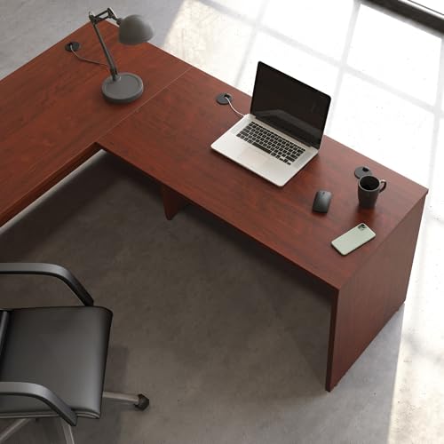 Sauder Affirm 48x24 Desk Shell/Credenza/Return, Classic Cherry Finish