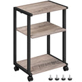 HOOBRO Mobile Printer Stand, 3-Tier Printer Cart Under Desk with Storage, Industrial Adjustable Rolling Cart, Sturdy Little Table on Wheels for Home Office BG28PS01N1