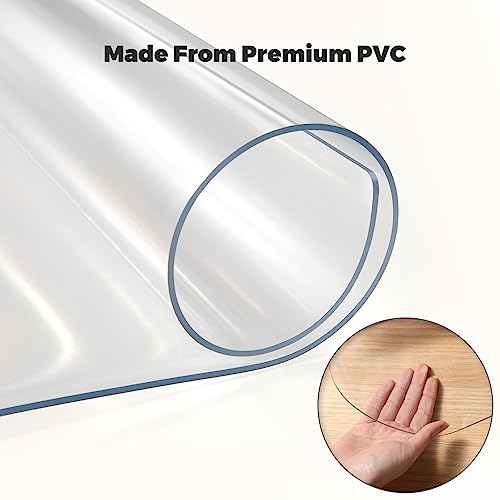 Yecaye Office Chair Mat for Hardwood Floor, 36" x 48" Clear Computer Desk Chair Mat, PVC Heavy Duty Floor Protector for Rolling Chairs, 0.07''(1.7mm) Thick Floor Mat (Transparent, 36" x 48")