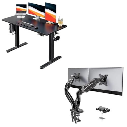HUANUO Electric Standing Desk Dual Monitor Stand