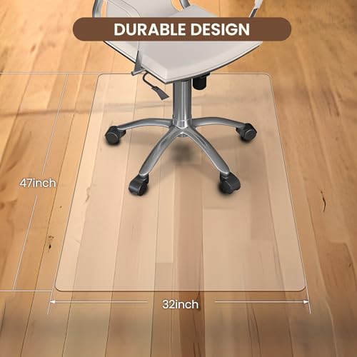 XINQIDAI Office Chair Mat - Heavy Duty, 47"x32", 1/7" Thick, Flat Shipping, Suitable for Carpet and Hardwood Floor