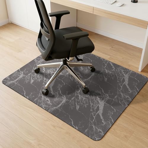 Vaukki Office Chair Mat for Hardwood, 36" x 48" Computer Chair Mat for Rolling Chairs, PVC Plastic Desk Office Floor Rug, Non Slip Heavy Duty Marble Desk Floor Protector for Office, Coffee