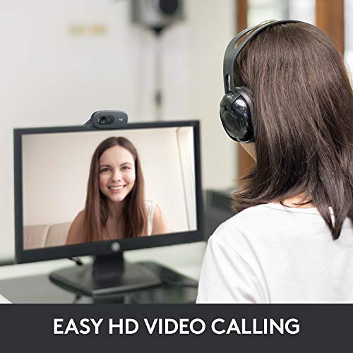 Logitech C270 Webcam, 720p, Widescreen Video Calling, Light Correction, Noise-Reducing Mic, Works with Zoom, Nintendo Switch 2’s New GameChat Mode, PC/Mac/Laptop/MacBook/Tablet - Black