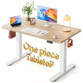 FEZIBO One-Piece Standing Desk, 48"x24" Seamless Tabletop Electric Height Adjustable for Home Office, Study Rooms & Multi-Device Workstations, Maple