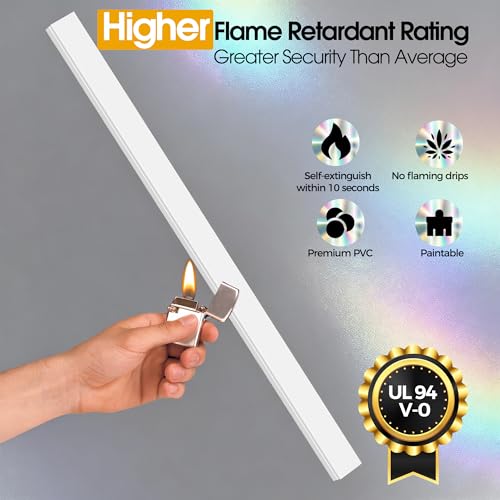 212.6in Cord Hider Wall, Cord Covers for 2-3 Wires on Wall, Paintable Cable Hider Raceway, Easier Set-up Wire Hider Wire Covers for Cords on Wall, Self-Adhesive Cable Cover, W0.95 H0.55in, White