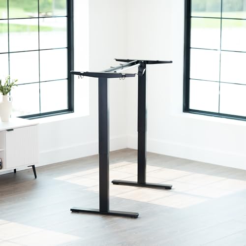 VIVO Electric Stand Up Desk Frame Workstation, Frame Only with 220 lbs Capacity, Brushless Motor Standing Height Adjustable Legs with Memory Controller, Black, DESK-V100EBY