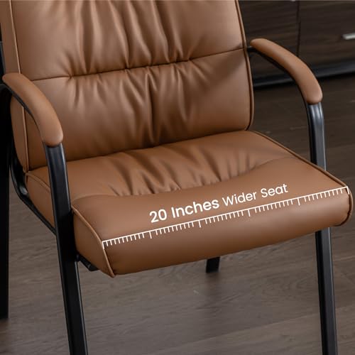 BoisKom Office Guest Reception Chair Set of 4, Conference Room Chairs Waiting Room Chairs 4 Pack, Modern Leather Office Desk Chair No Wheels.