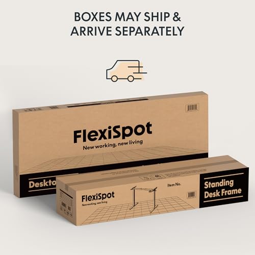 FLEXISPOT 60"x24" One-Piece Electric Standing Desk, 1" Thick Seamless Desktop for Home Office, Study & Multi-Monitor Setup, Black Walnut
