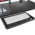 TOOCUST Under Desk Keyboard Tray, 20" Wx11"D Sturdy Key Board Tray Under Desk Slide with Pen Tray, Desk Extender with Pen Holder,Black