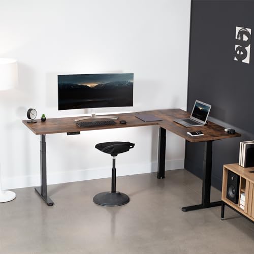 VIVO Black Electric Corner 3 Leg Standing Desk Frame, DESK-V130EB
