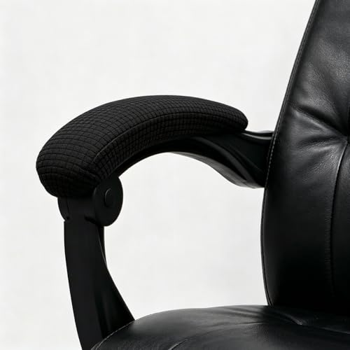 Melaluxe Office Chair Armrest Covers, Stretchable Removable Washable Chair Arm Covers, Elastic Desk Computer Gaming Chair Arm Rest Protector Slipcovers (Black)