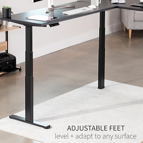 VIVO Black Electric Corner 3 Leg Standing Desk Frame, DESK-V130EB