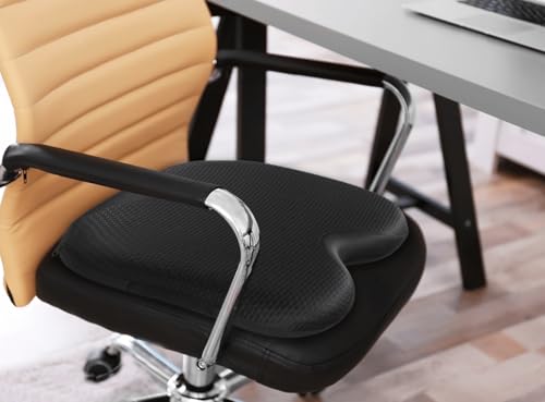 Type S Comfort Gel Seat Cushion 2 Pack, Gel Enhanced Memory Foam Seat Cushion for Office Chair, Car Seat, Tailbone Pain Relief, Sciatica & Back Pain Relief, Portable and Machine Washable