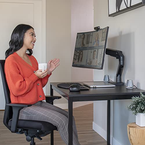 Ergotron – HX Premium Heavy Duty Monitor Arm, Single Monitor VESA Desk Mount – for Flat or Slight Curved Ultrawide Monitors Up to 49 inches, 20 to 42 lbs – Standard Pivot, Matte Black