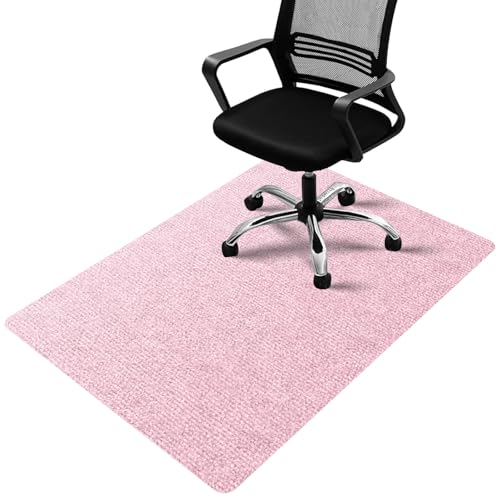 Durable Non-Slip Office Chair Mat for Hardwood Floors, 48"x36" Large Tile Floor Protector, Anti-Scratch Thick Heavy-Duty Recyclable Gliding Desk Mats for Computer Rolling Chairs, Pink