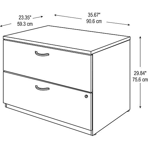 Bush Business Furniture Series C 2 Drawer Lateral File Cabinet in Hansen Cherry, Locking Document Storage for Home or Professional Office