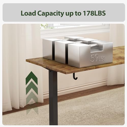 Agilestic L Shaped Standing Desk 63 x 55 inch Adjustable Height, Electric Corner Standing Desk, Sit Stand Computer Table with Splice Board, Rustic Brown