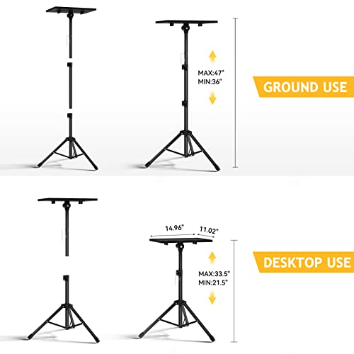Facilife Projector Stand Tripod - Laptop Tripod Projector Stand Adjustable Height 22 to 47 Inch, Projector Tripod Stand, Tripod for Porjector, Projector Stand for Outdoor Movies