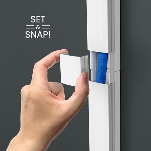 EVEO Cable Hider - One Cord Hider 300” Cord Cover Wall Cable Hider, Cable Concealer, Wire Hiders for TV on Wall. Cable Management, Cord Hider Cable Raceway Wire Covers for Cords (White, Small)