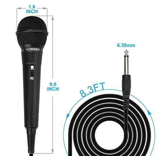 YIOWNER Wired Microphone, Karaoke Handheld Microphone for Singing, Mic Karaoke with 2.5m Cable, Vocal Dynamic Mic for Speaker, AMP, Mixer, DVD