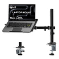 WALI Laptop Desk Mount for 17 inch Notebook, Adjustable Single Monitor Arm with Laptop Holder for 32 inch Screen, Laptops Stand with Ventilated Tray, Up to 22 lbs, (M00LP), Black