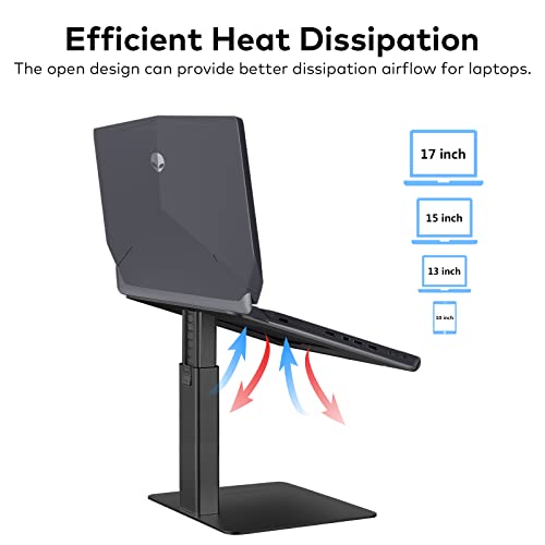 VECOFO Laptop Stand for Desk, Ergonomic Aluminum Laptop Stand Adjustable Height from 7-15", Sitting and Standing Laptop Riser for 10-17" Notebook