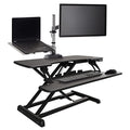Vari Varidesk Pro Plus 36 Electric Standing Desk Converter – 11 Height Settings + Spring-Loader Lift, 2 Tier Design, Keyboard Tray – Fits Desktops 36” Wide x 26.5" Deep – Fully Assembled (Black)