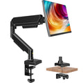 Single Monitor Mount, Gas Spring Arm for 17-32 inch Screens Adjustable Monitor Stand, Vesa Mount Stand with Clamp and Grommet Aluminum Base - Fits 4.4 to 22lbs LCD Computer Monitors HD09B-001