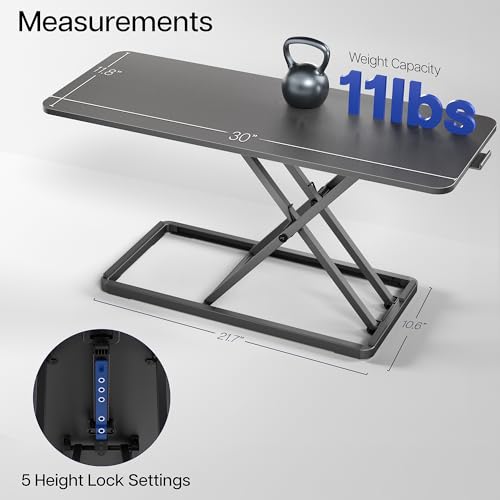 VIVO Single Top 30 inch Scissors Lift Keyboard and Mouse Riser, Height Adjustable Laptop Desk, For Ergonomic Sit Stand Workstations, Black, DESK-V030A