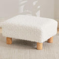 FIMIVIBI Small Foot Stool Ottoman, Sherpa Footstool Ottoman Foot Rest for Couch, Rectangle Footstools and Ottomans Small for Living Room, Entryway and Bedroom (White)