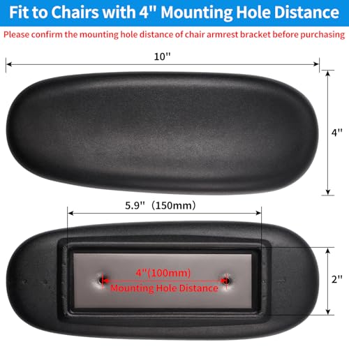 Fardtry Office Chair Armrest Replacement, PU Arm Pads Caps, Fit to Most Chairs with 4" Mounting Hole Distance, 1 Pair