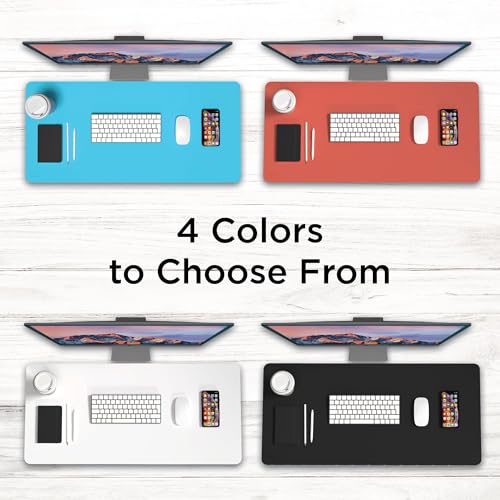 Black+Decker Faux Leather Desk Mat for Keyboard and Mouse - Office Desk Accessories - Protective Office Desk Decor Men, Women, Teens - Desk Pad Mat for Gaming, Work from Home, Office - Desk Organizers
