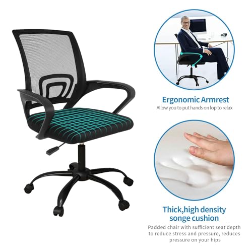 Bonzy Home Ergonomic Conference Room Chairs Set of 10, Rolling Office Chairs with Wheels, Mesh Computer Desk Chair with 360°Swivel, Height Adjustable, 10 Pack